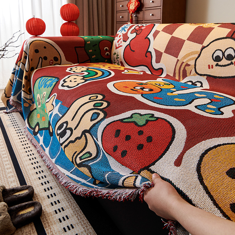 Sofá toalla cojín cuatro estaciones anti-gato universal toalla de cubierta de tela de mesa cubierta de polvo manta decorativa de vacaciones antideslizante de una pieza