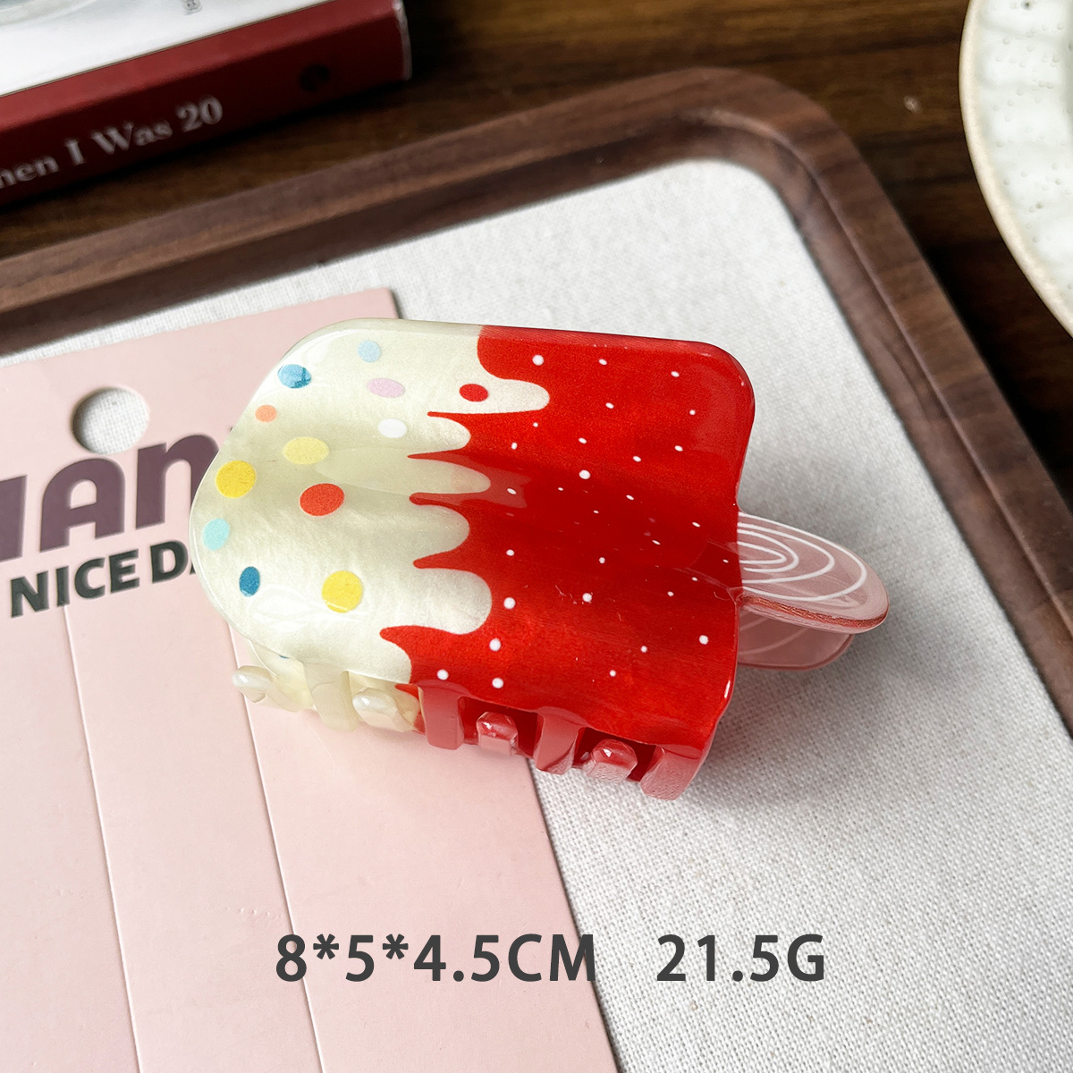 Frutas de verano helado estilo agarrar clips dulce clips de tiburón clips creativo acrílico detrás de la cabeza