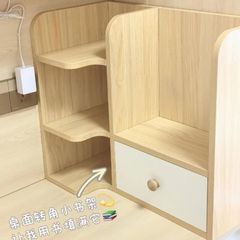 デスクトップ本棚コーナー棚学生デスク収納棚家庭用テーブル収納棚簡易実木本棚