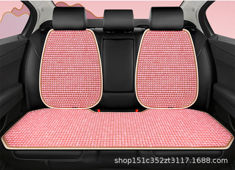 Car Wood Bead Seat Cushion Lumbar Support Pillow Set Non-Slip Breathable