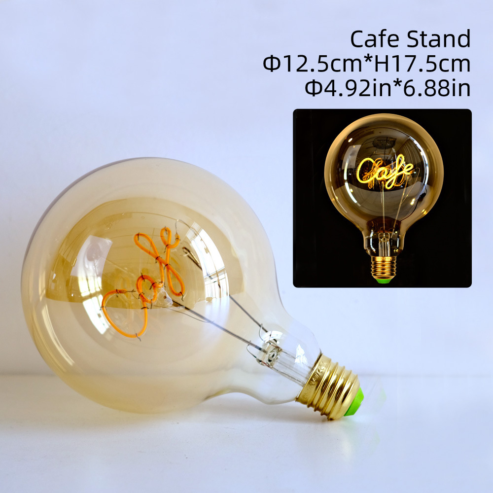 Edison bombilla carta lámpara G125 lámpara de mesa bombilla LED lámpara de filamento lámpara de modelado AMOR CASA nota musical guitarra