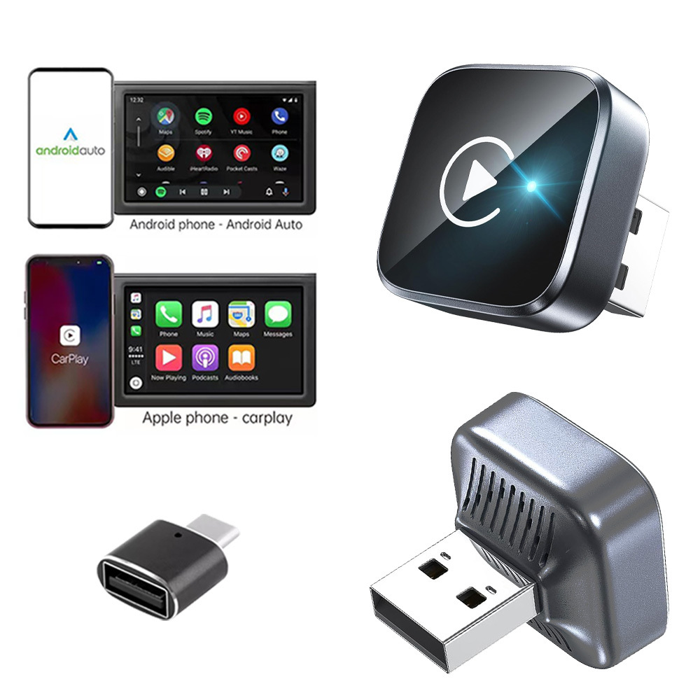 New Car Wireless Carplay Box Android Two-In-One Adapter Car Connectivity 2025 Cross-Border