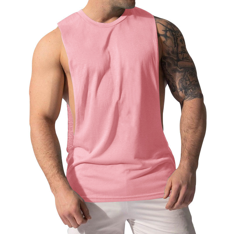 2023 verano nuevo tamaño europeo chaleco sin mangas de los hombres Comercio exterior suelta deportes casual moda color sólido chaleco