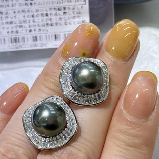 21146 DIY Pearl Accessories S925 Silver Earring Settings Concealer-Style Earrings for 10-11mm Round Beads