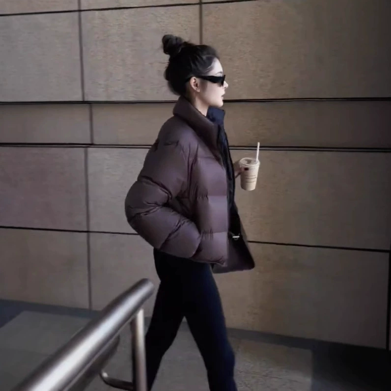 Ken Dou Короткий пуховик женский 2024 новый зимний толстый пальто женский осенний и зимний маленький человек с воротником