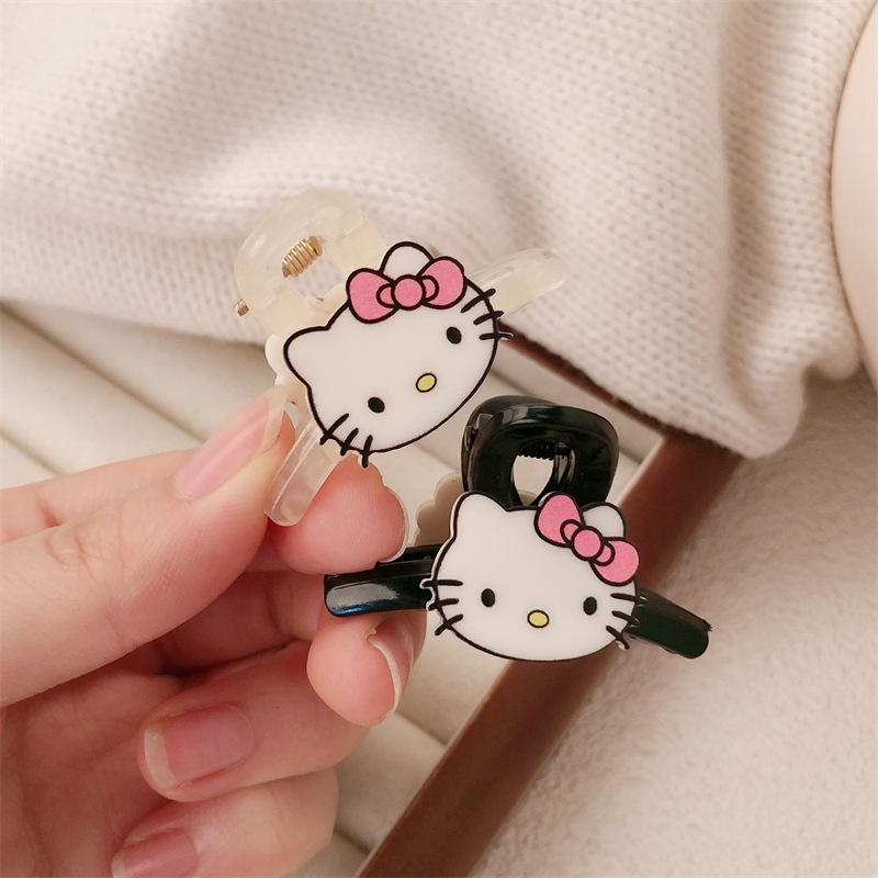 Super dulce niña acrílico gato de dibujos animados pequeño nuevo cabello de frisa agarrar nicho agarrar cabello de cabeza