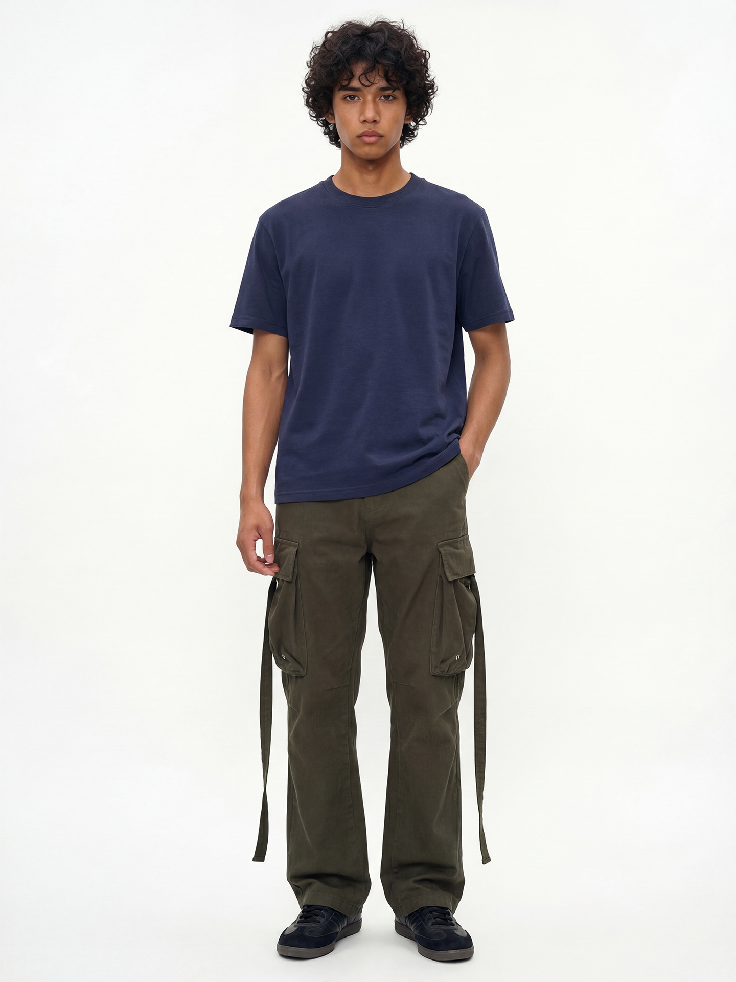K Men's Workwear Strap Pants, Casual Retro Micro Flared Pants_voghion.com