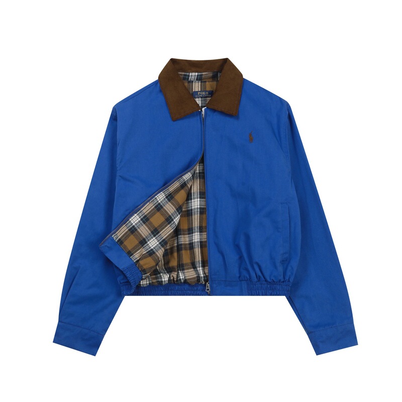 跨境RALPH LAUREN拉夫劳伦小马刺绣校园风翻领夹克美式复古外套|undefined