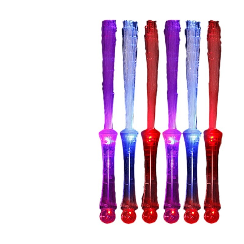 Directo de fábrica LED palo de fibra óptica transparente bola de cristal palo acuario niños juguete luminoso colorido Flash Stick