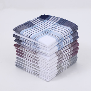 Cross-Border New 40*40cm Men's Plaid Segment Pattern Handkerchief Suit Flap Pocket Pants Square European and American Light Color Handkerchief