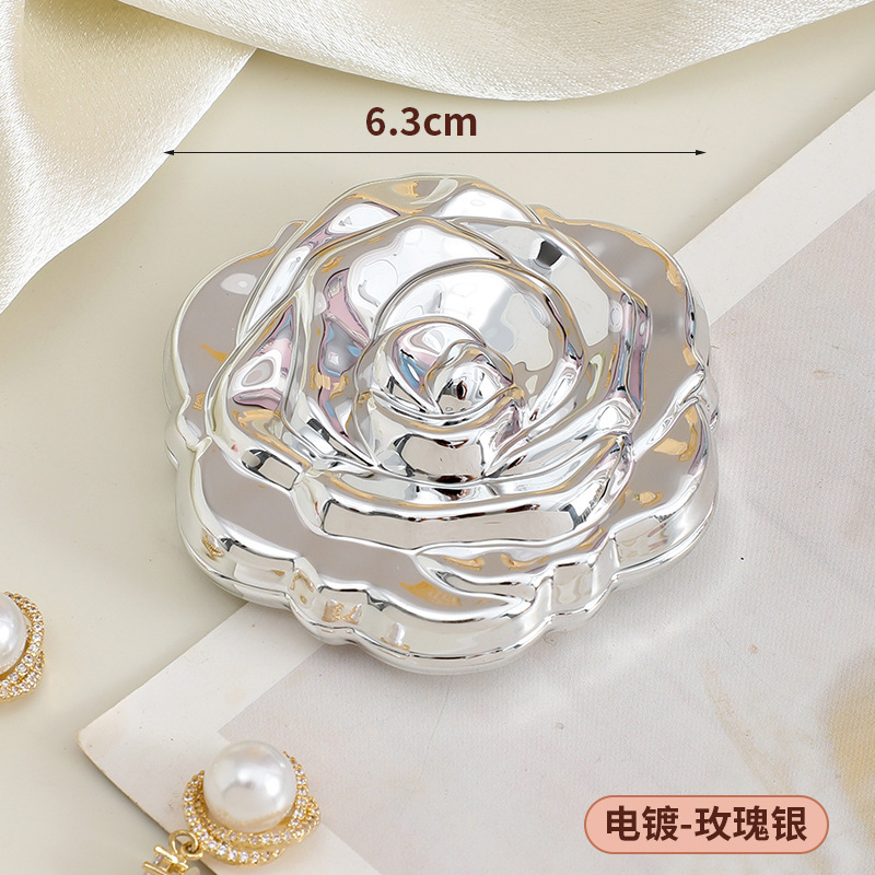 Electroplated rose mirror silver 6.3*6.3cm (pp new material)