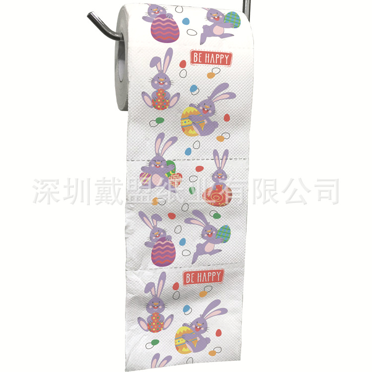 Easter Bunny Roll Paper 2025 New Easter Printed Household Small Roll…