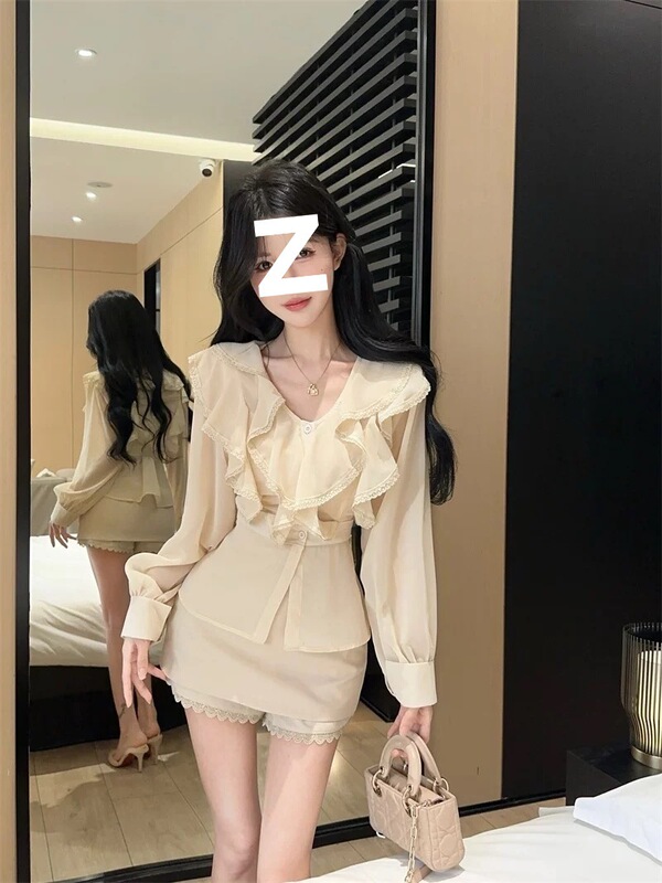 2025千金小香风套装裙女早秋冬韩系穿搭感气质减龄小洋装裙两件套|undefined