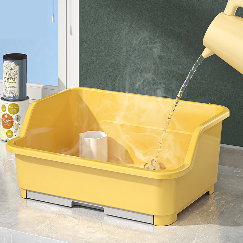 Armario de plástico abatible, cocina doméstica, estante para tazón de drenaje, a prueba de polvo, platos con tapa, palillos, caja de almacenamiento de vajilla