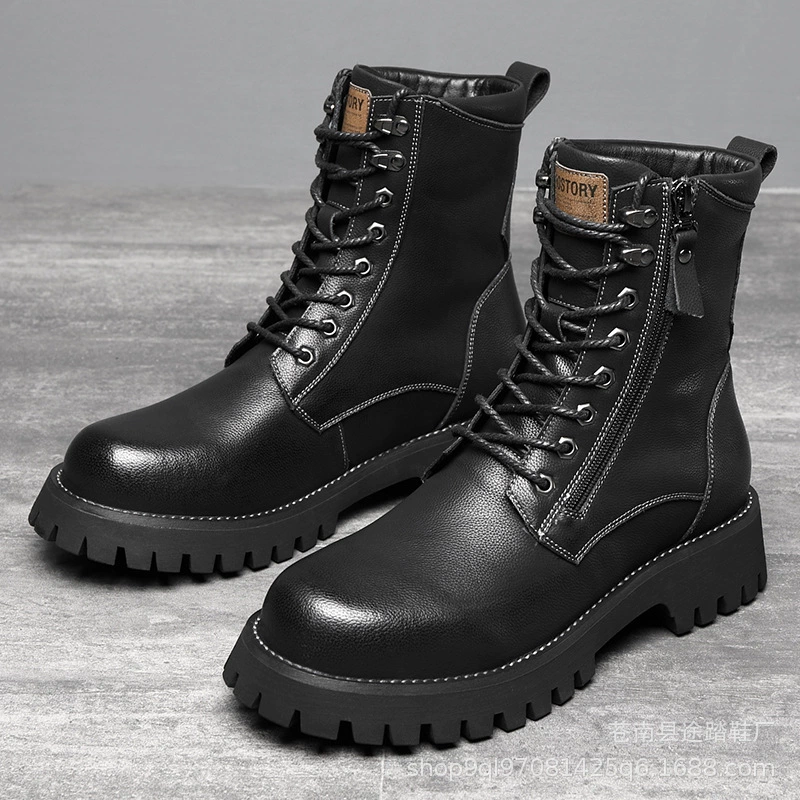 Мужская обувь большого размера мужская обувь с толстой подошвы Martin сапоги высокая одежда модная обувь износостойкая, хлопок теплый, большой размер оптовая продажа