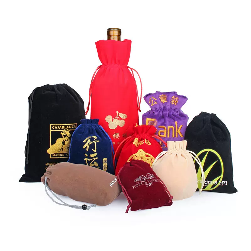 定制绒布束口袋抽绳珠宝首饰袋定做LOGO手链礼品耳机绒布袋工厂