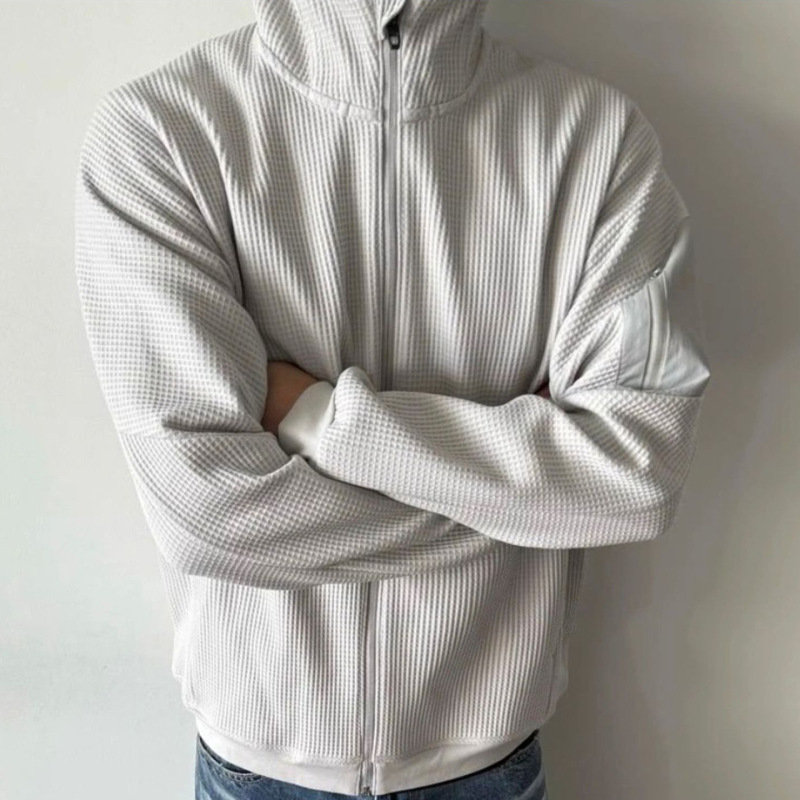 【Jtmy】Tzg25Wm Waffle Hooded Fleece Jacket Waffle Fleece Coat 【Jtmy】Tzg25Wm Waffle Hooded Fleece Jacket Waffle Fleece Coat