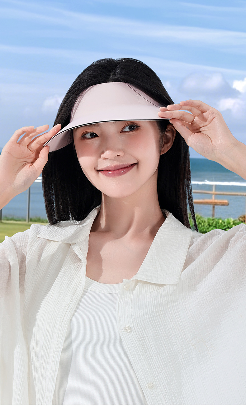 【中国直邮】 GoloveJoy 夏季新款 遮阳防晒帽 冰丝透气 防紫外线 可拆卸 豆沙粉/套