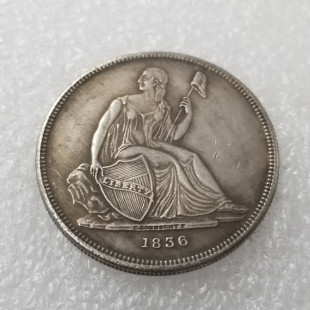Antique crafts 1836 type 2 silver plated coins copper silver plated silver dollar silver round wholesale #1937
