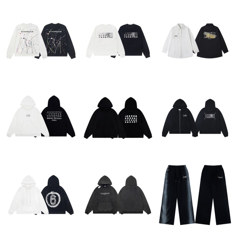 Maisonmargiela Mm6 Men's and Women's Loose Terry Cardigan Zipper Hoodie Sweatshirt Versatile Ready Stock