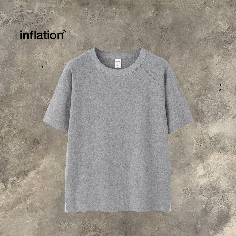 Jiexhan Cross-border | 2025 camiseta de raglán americano de algodón de cáñamo pesado primavera y verano de los hombres marca de moda nuevo producto al aire libre manga corta suelta