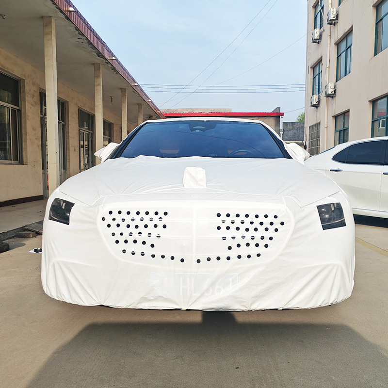 (2개) 새로운 에너지 자동차 재킷 전체 커버 순수 옥스포드 천 두꺼운 자동차 커버 방비 및 자외선 차단제 단일 레이어 유니버설