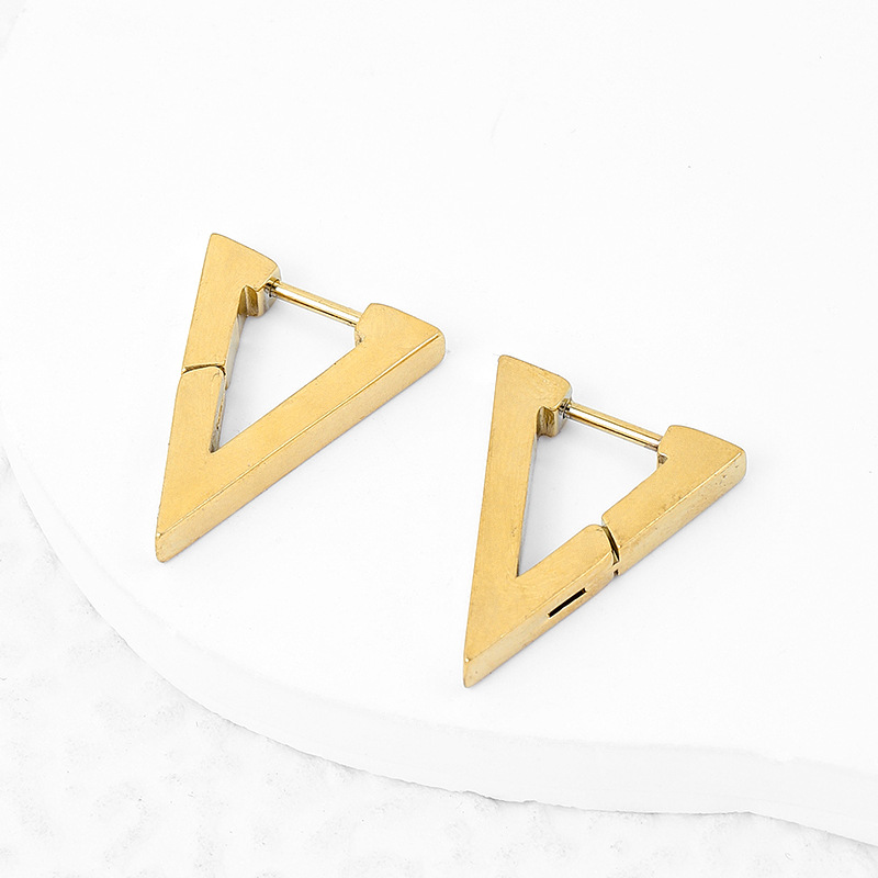 Amor diamante titanio acero hebilla pendientes traje Cruz de acero inoxidable joyería minimalista europea y americana