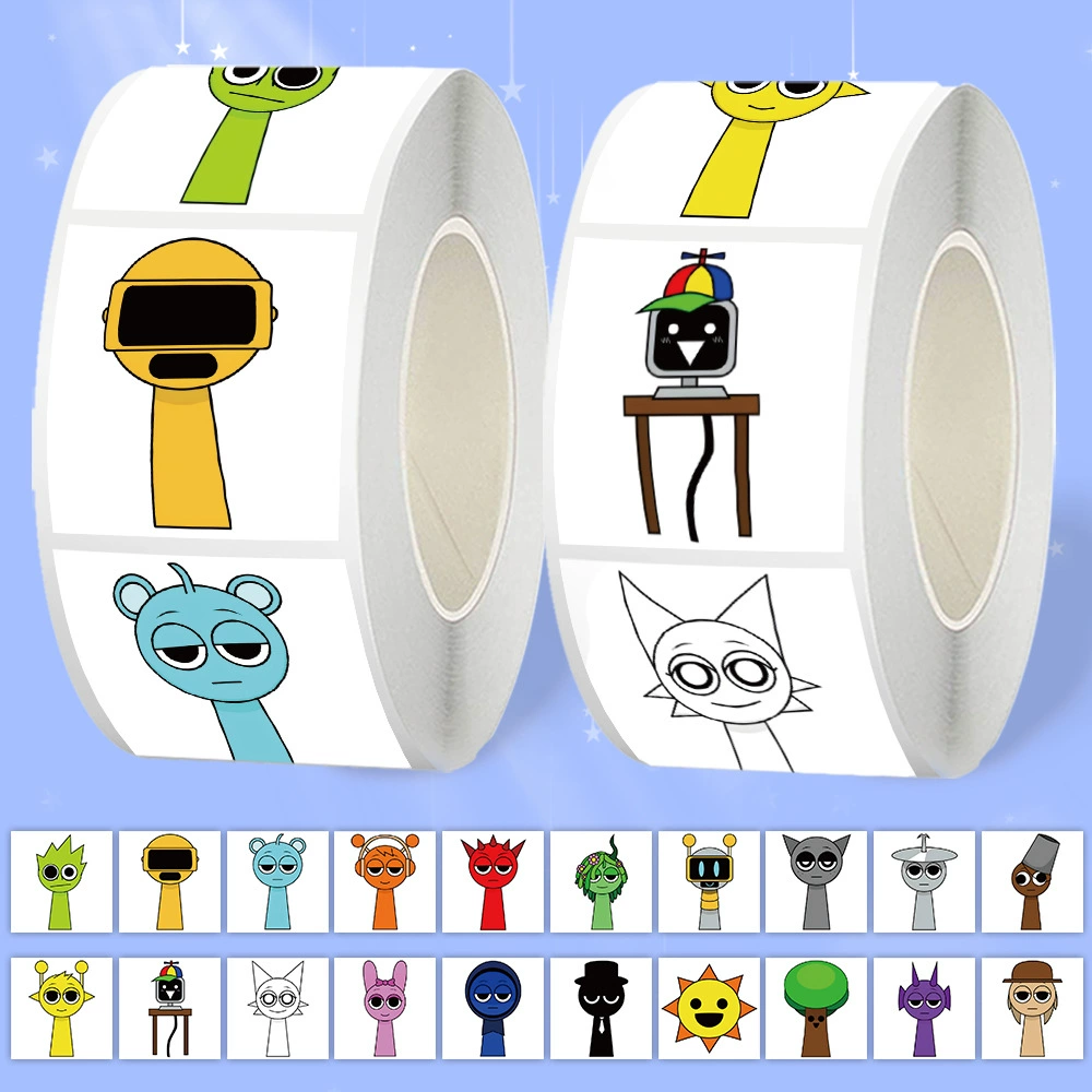 Ритм коробки наклейки рулонов наклейки 500 музыкальные игры diy ручные наклейки для украшения самоклеящаяся пленка клейкая лента