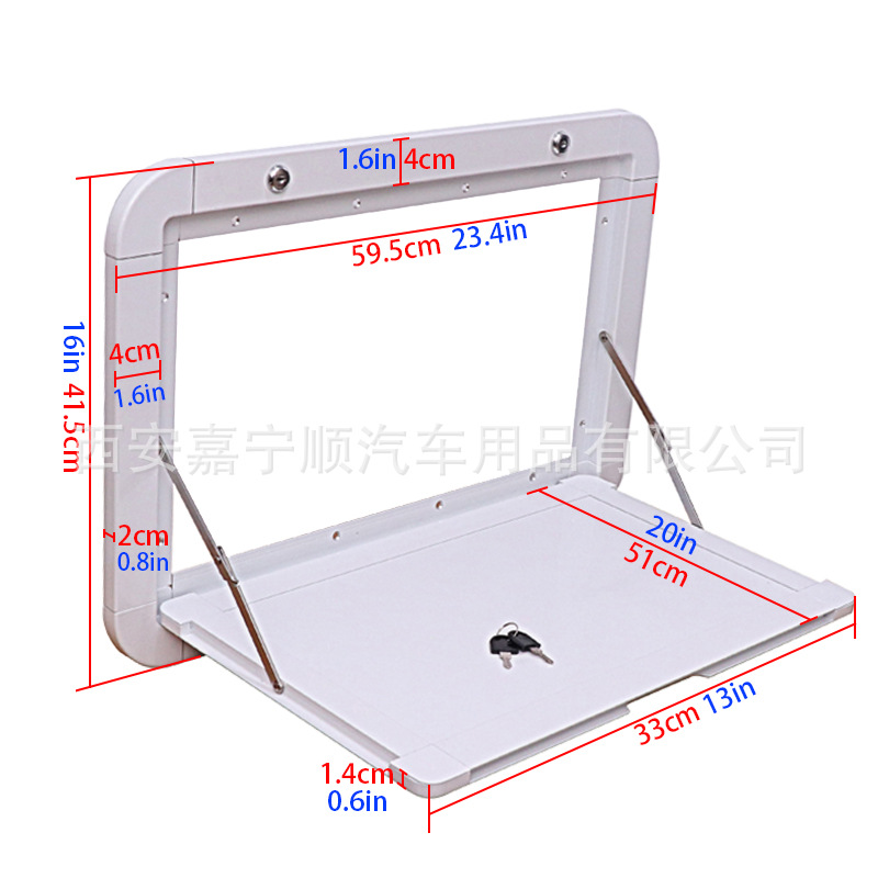 Mesa de comedor externa RV plegable con cerradura de escritorio adjunta mesa de cuerpo de coche tablero modificado aleación de aluminio del coche Mesa extendida cuerpo