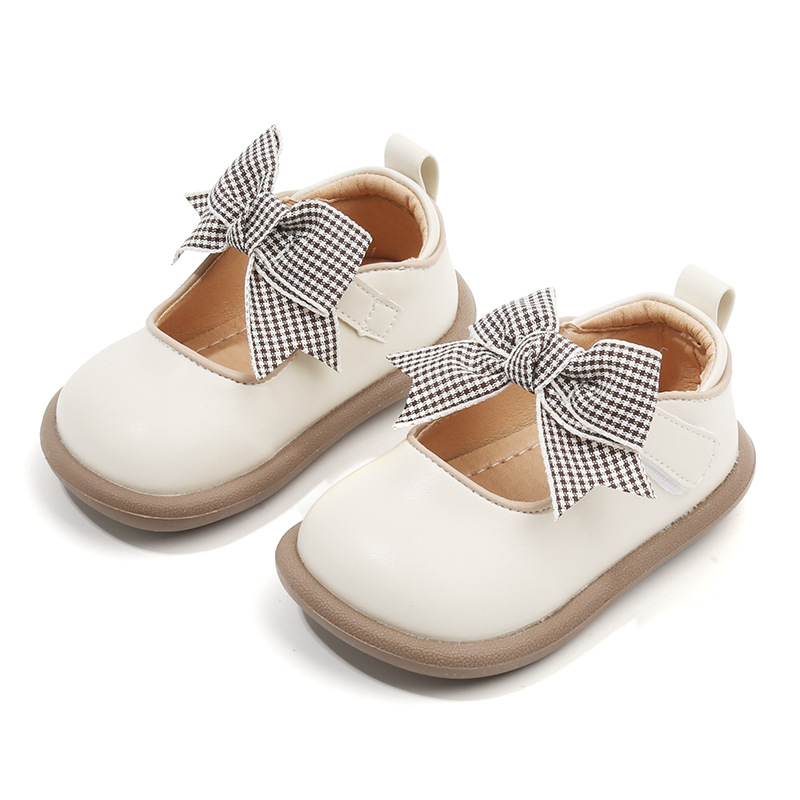 Maibu bear toddler shoes baby children's shoes baby girls' shoes Spring and Autumn new small leather shoes bow princess shoes
