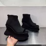 鱼嘴厚底增高春季短靴