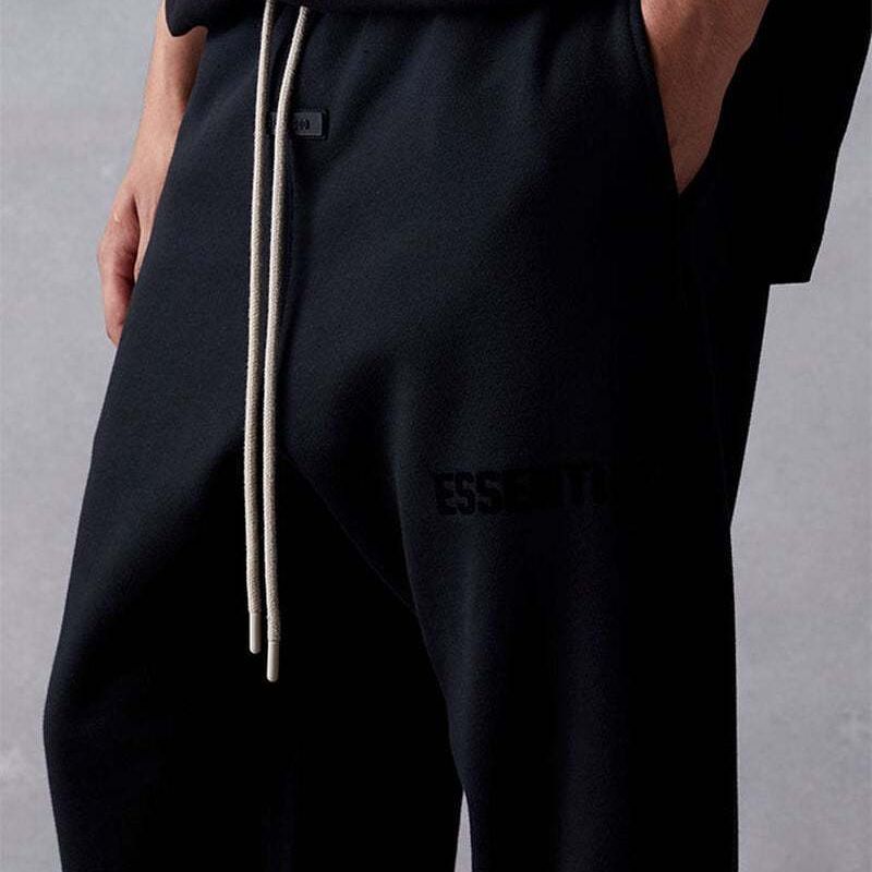 2023SS últimos pantalones de silicona impreso FOG doble línea ESSENTIALS marca de moda Pantalones forrados de lana transfronteriza