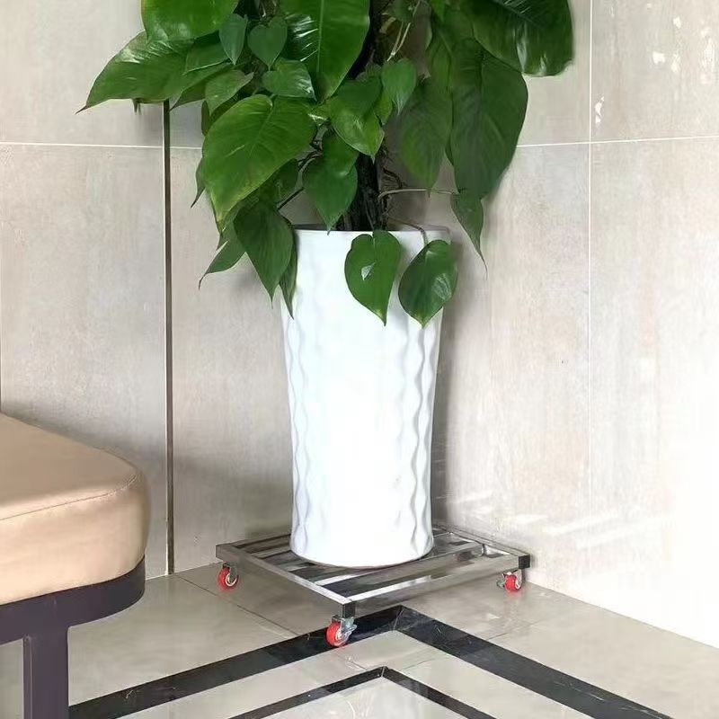 底盘不锈钢花盆托架底座鱼缸托架加厚万向轮托架冰箱架移动花托|undefined