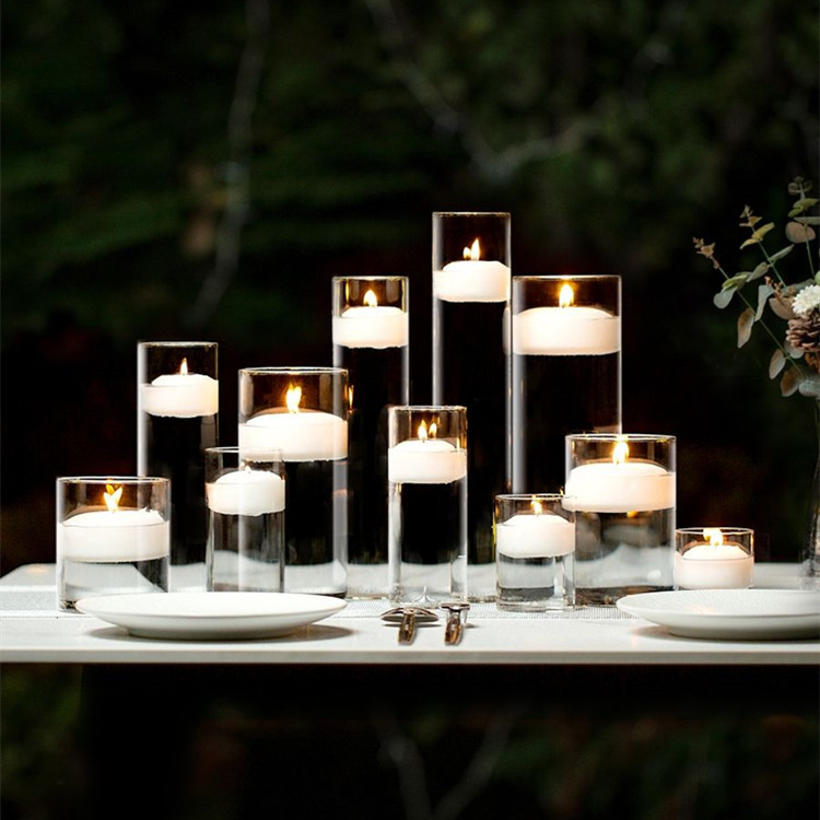 Glass Candlestick Valentine's Day Romantic Candlelight Dinner Atmosphere Birthday Party Hotel Wedding Smokeless Floating Candle Cup Glass Candlestick Valentine's Day Romantic Candlelight Dinner Atmosphere Birthday Party Hotel Wedding Smokeless Floating Candle Cup