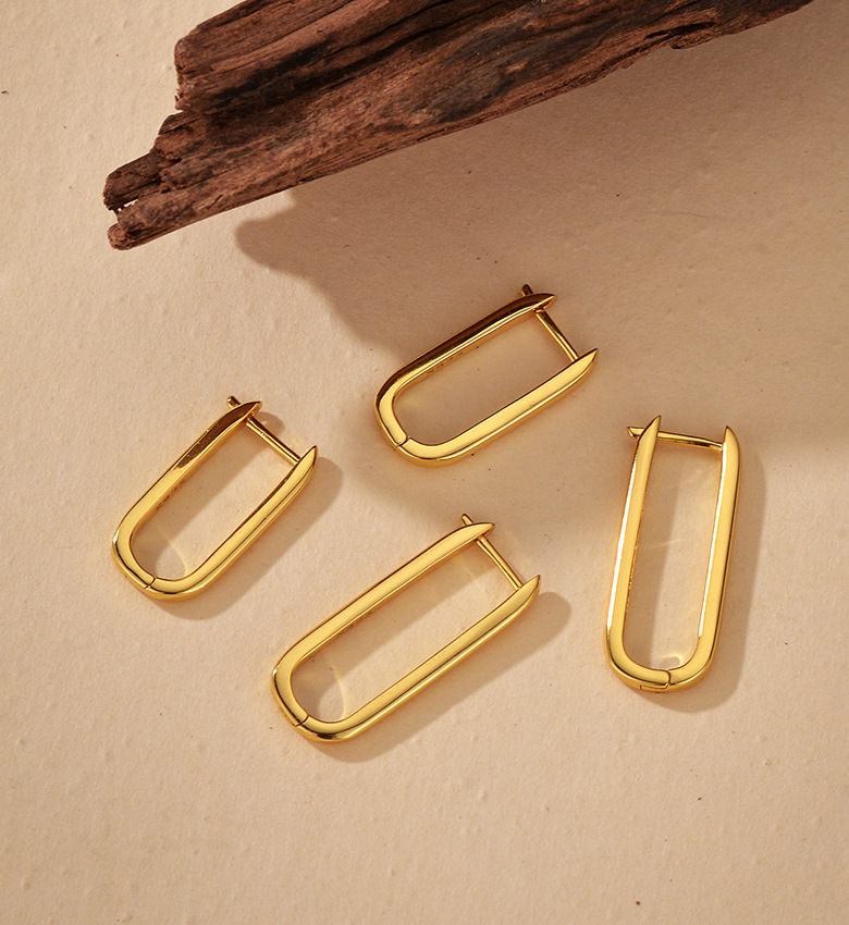 Earrings Classification 1 Pair 925 Sterling Silver 925 Sterling Silver Earrings U Shape Earrings