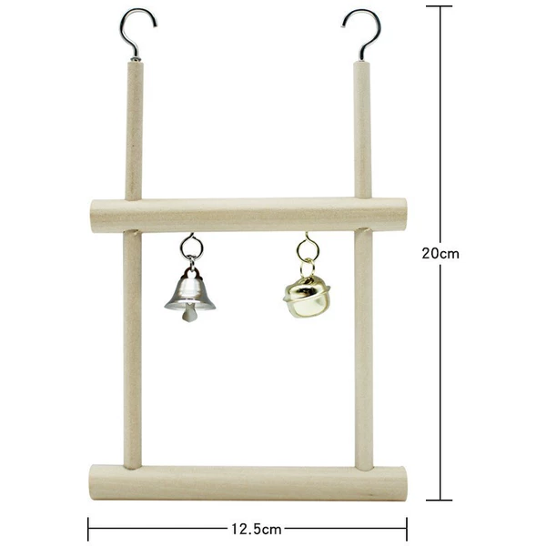 Hanging wood 4 stick double bell