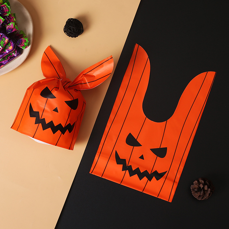 国境を越えたハロウィーン包装袋アマゾンウサギ耳スナック袋焼きクッキー袋ギフト袋カボチャキャンディー袋|undefined