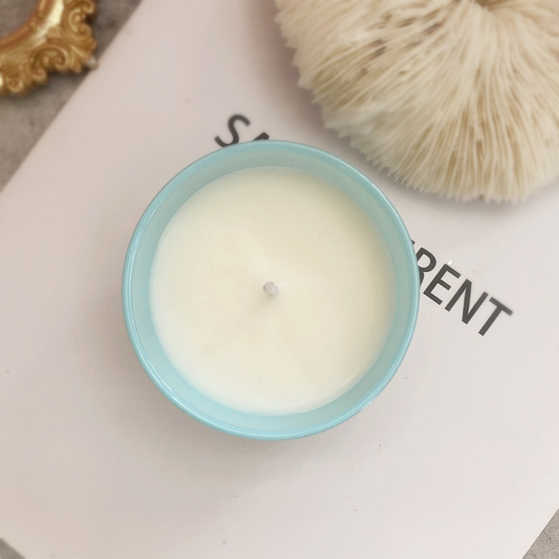 Cristal de piedra seca flor forma aromaterapia vela de soja cera ceremonia de la boda colorida vela taza caja de regalo con regalo de mano