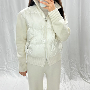 Correct version in stock M 24 new stitching knitted sleeve down jacket trend fashion Joker women's down jacket