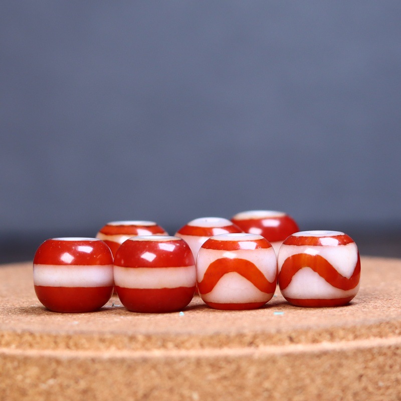 Natural Tiger Tooth One-Line Dzi Beads Agate Jewelry Accessories Bracelet with Spacer Beads DIY Pendant