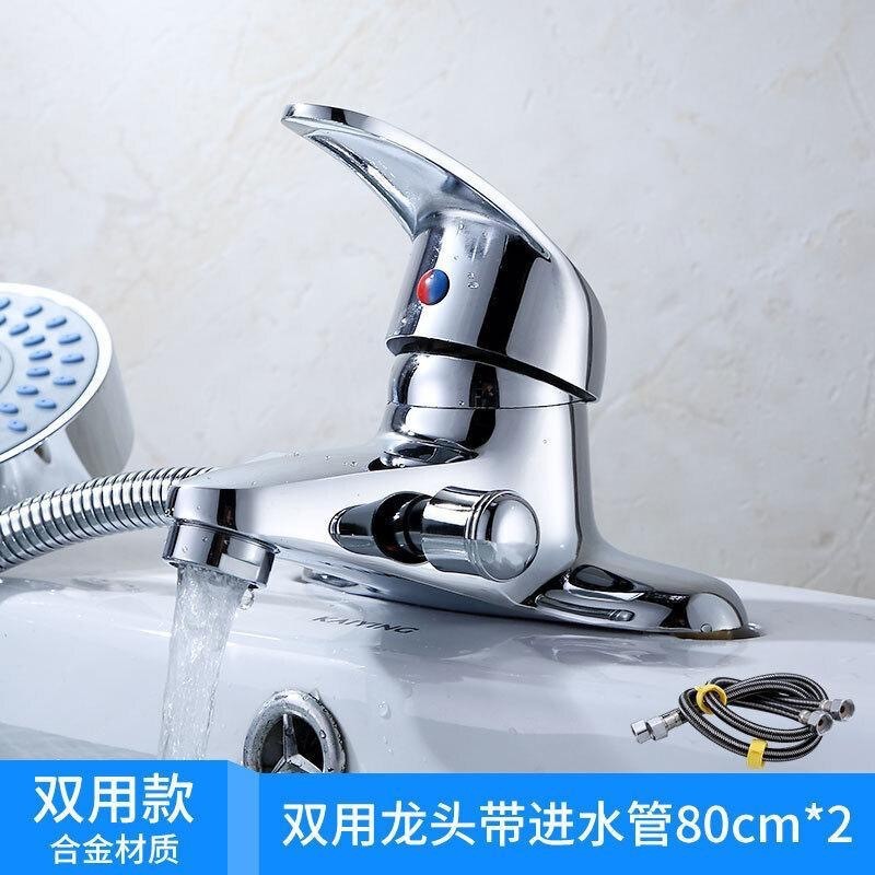 Cuenca del grifo lavabo del baño de cobre lado abierto de dos articulaciones dragón diadema champú boquilla de ducha caliente y fría grifo