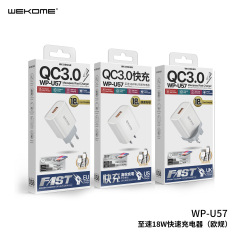 Qc3.0シングルu急速充電携帯電話充電器データケーブル18w美規欧規英規充電ヘッドセット卸売り