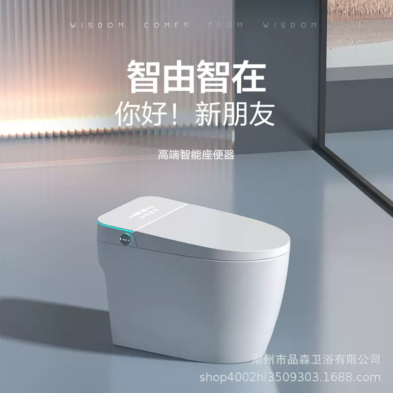 全自动智能马桶座圈加热泡沫盾虹吸坐便器 即热式座便器可全英文