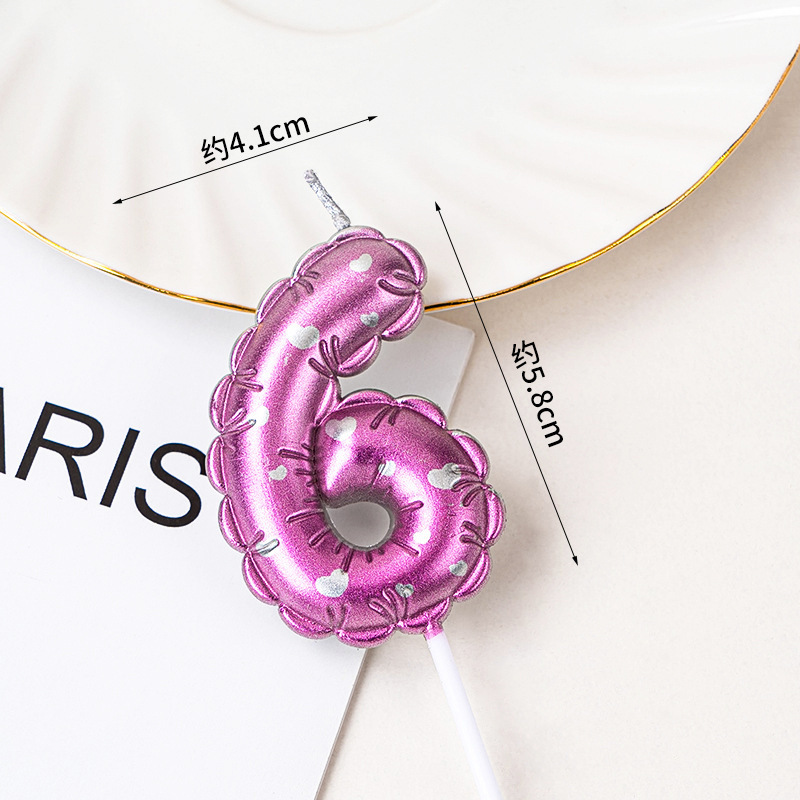 Vela digital de globo rosa 6