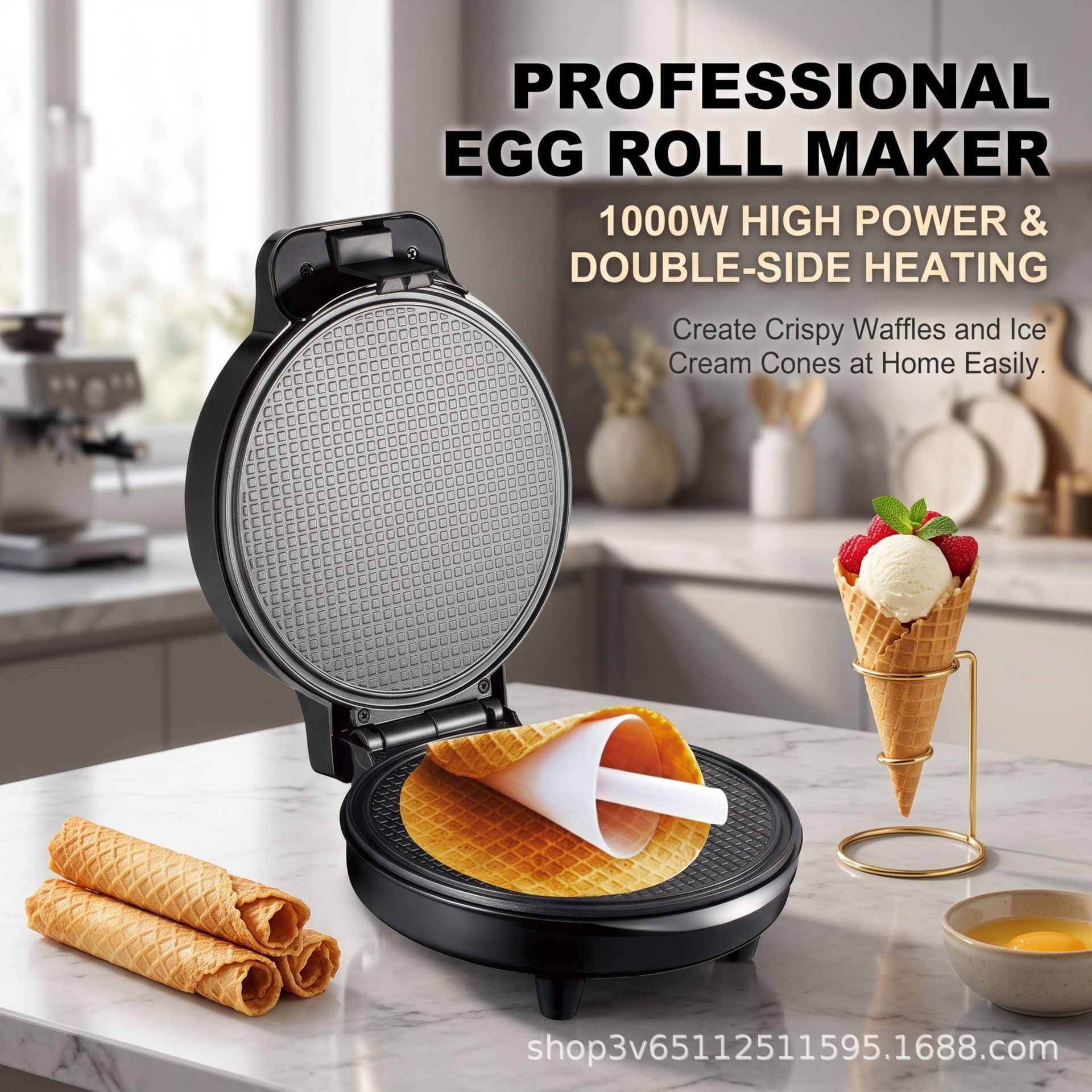 Estándar transfronterizo EE.UU. Estándar europeo Waffle Cone Maker Waffle Cone Maker Egg Roll Maker Ice Cream Roll Maker