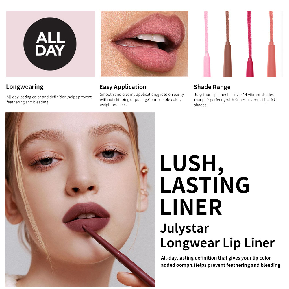Amazon lip pen waterproof, non-blurring lipstick pen, pink matte lip gloss, rotating lip liner pen set, beauty wholesale undefined