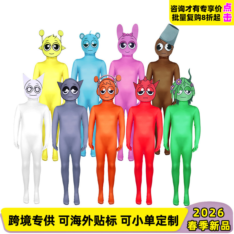 Cross-Border Sprunki Incredibox Rhythm Box Cosplay Costume Game Peripheral Bodysuit