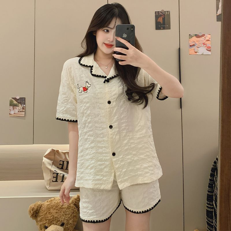 Al por mayor transfronterizo verano nuevos pantalones cortos de mangas cortas nubes pijamas de algodón princesa dulce se puede usar ropa para el hogar