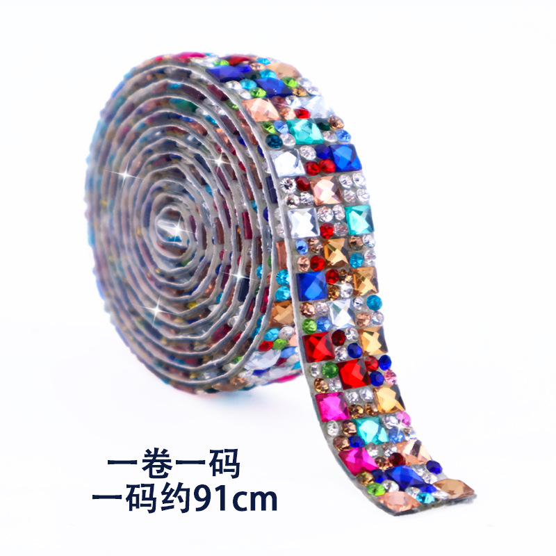 Tiras de diamantes de imitación de cristal con reverso adhesivo, pegatinas de diamantes de imitación autoadhesivas, pegatinas de diamantes creativas para bricolaje, accesorios, pegatinas de diamantes de imitación para decoración de ropa