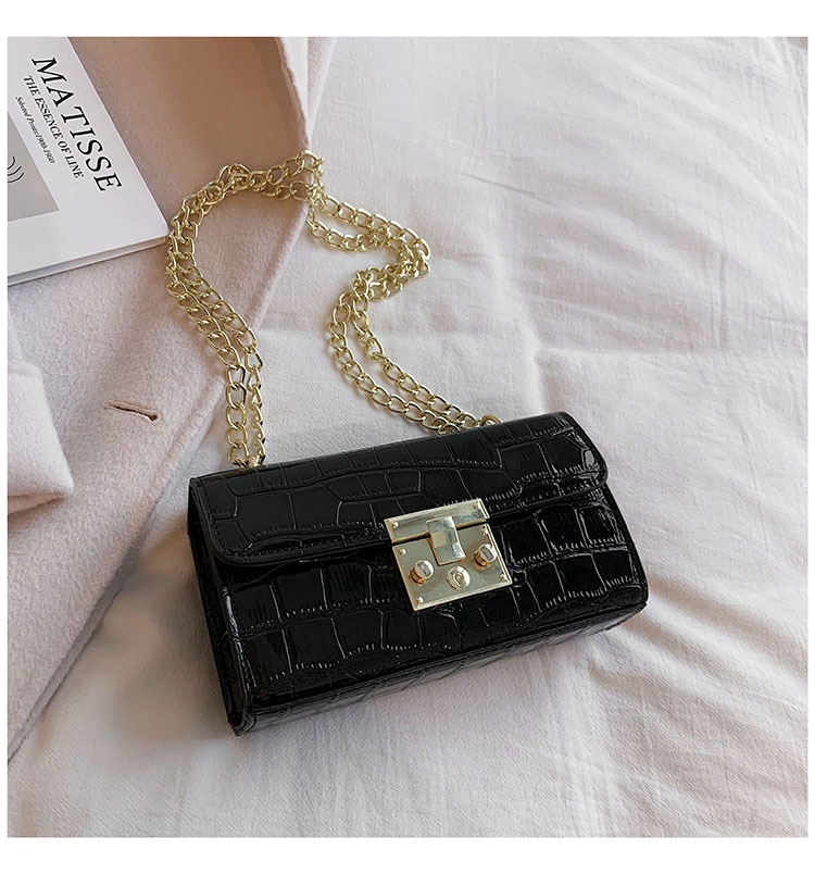 2022 New Fashion Stone Pattern Western Style Metal Loose Buckle Small Square Bag Retro Candy Color Chain Shoulder Messenger Bag display picture 9